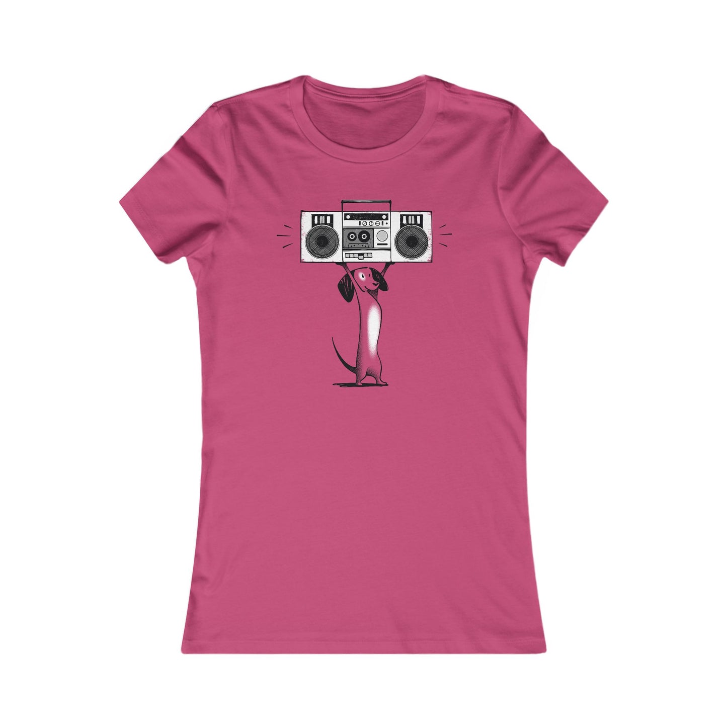 Boombox Dog Women's Fitted Tee