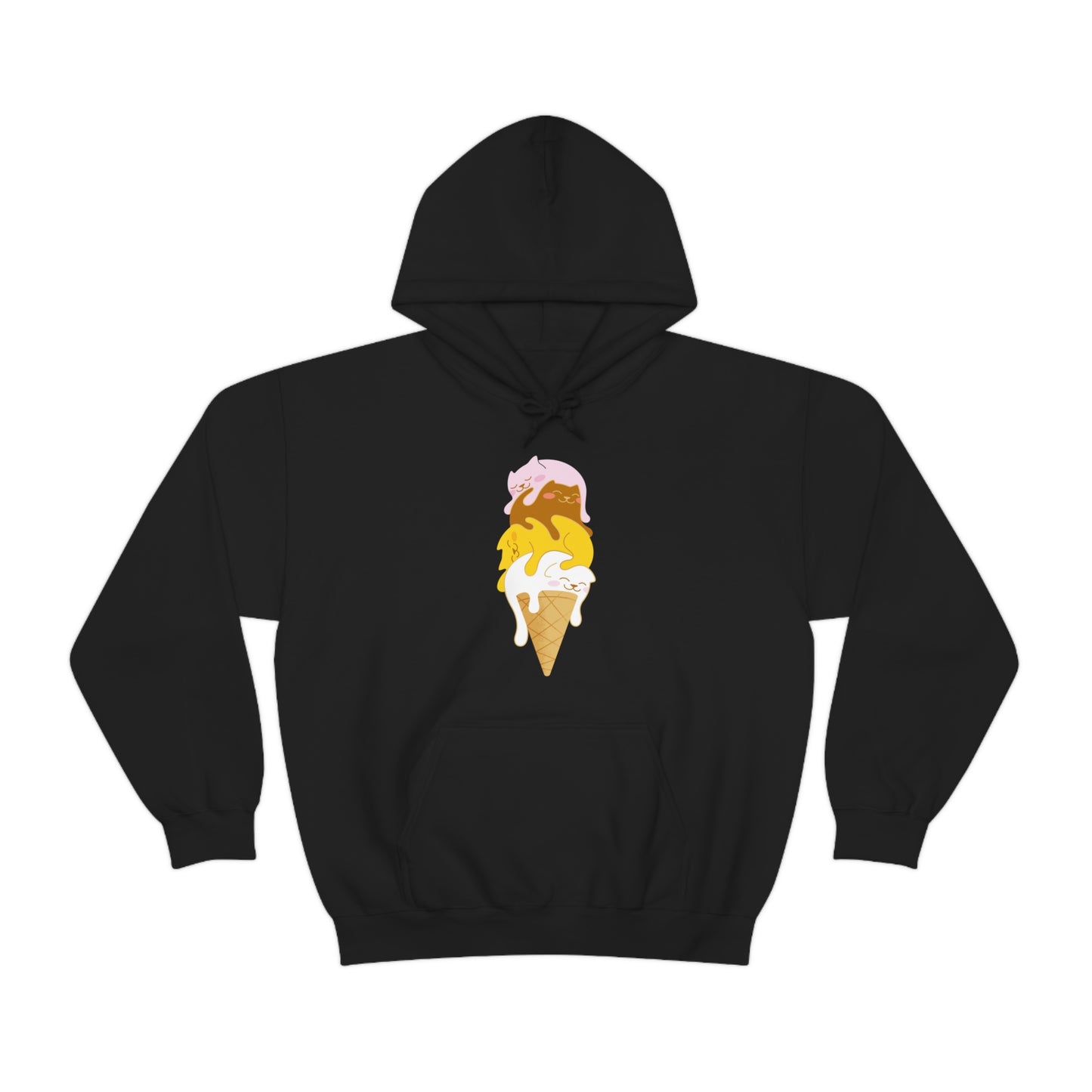 Colorful Kitty Cone Women's Hooded Sweatshirt