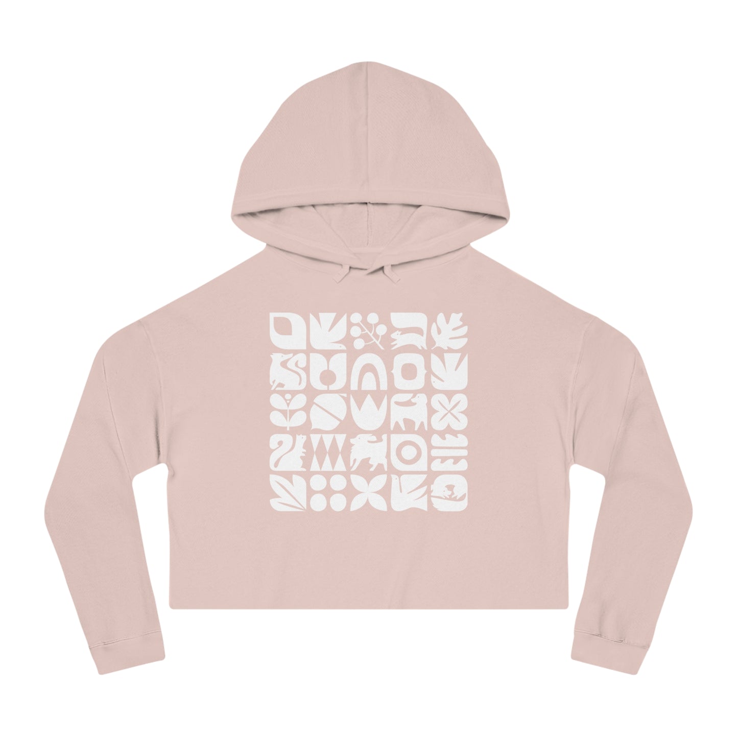 Dogs and Squirrels Graphic Women's Cropped Hooded Sweatshirt