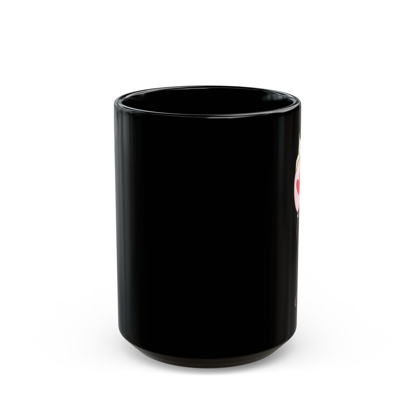 Cat on Heart Strings 15oz Black Mug