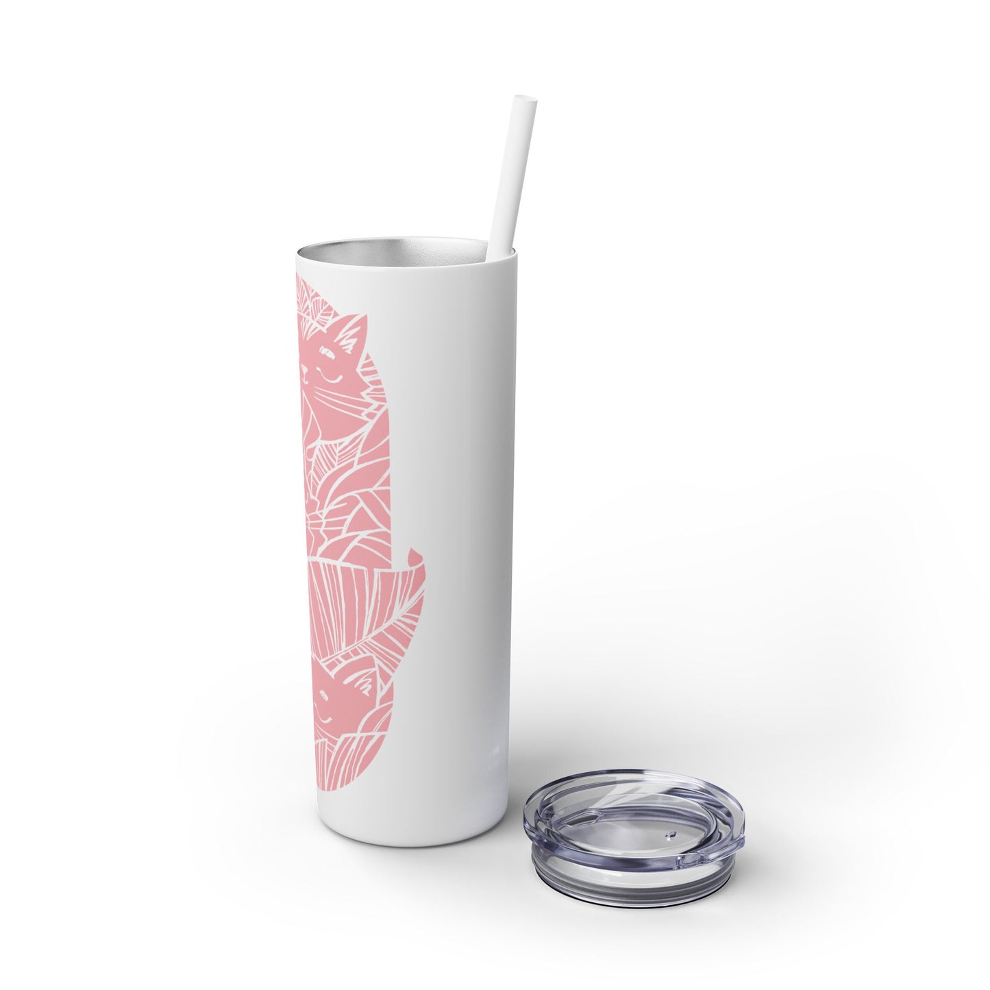 Jungle Cats Skinny Tumbler with Straw, 20oz