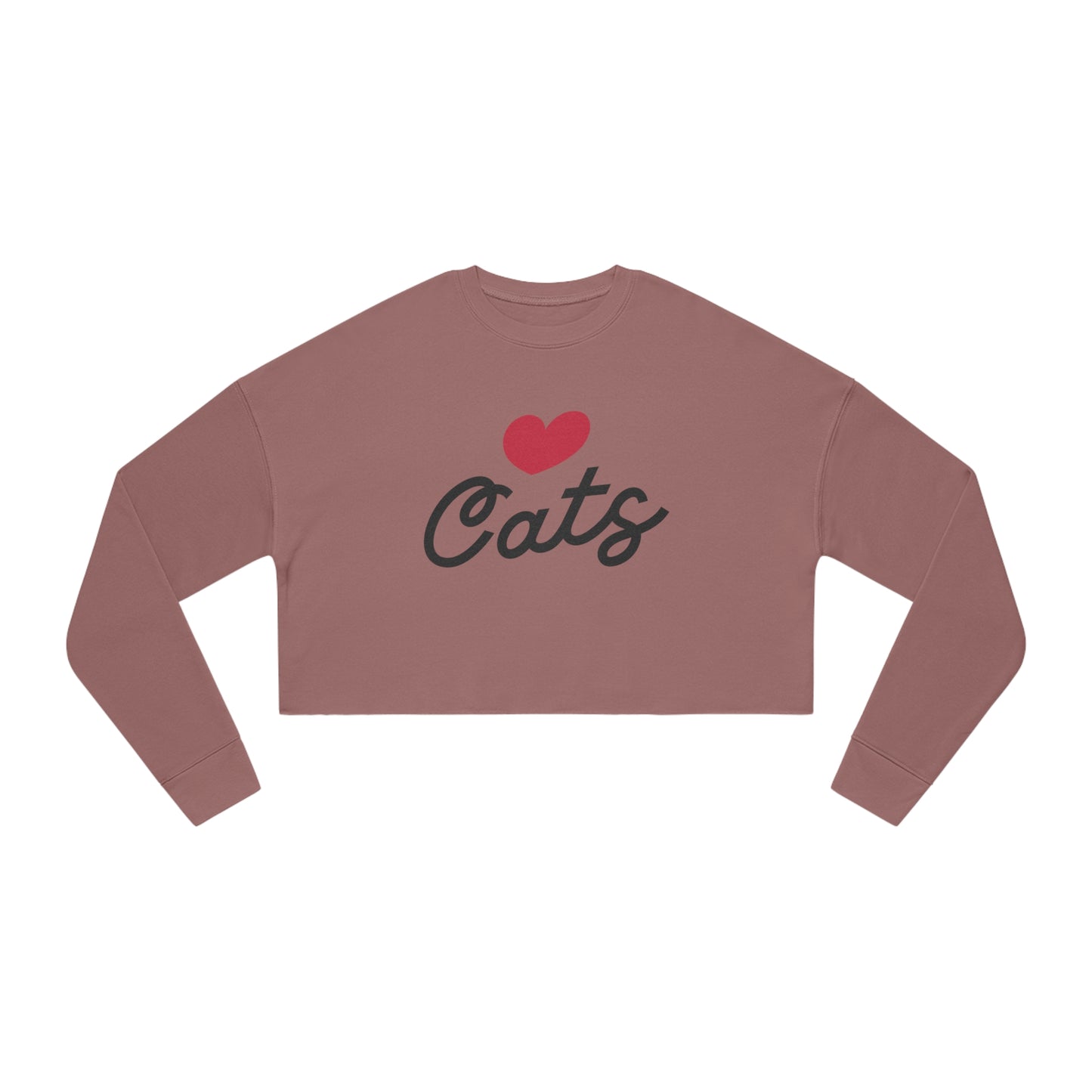 Love Cats Script Women's Cropped Sweatshirt