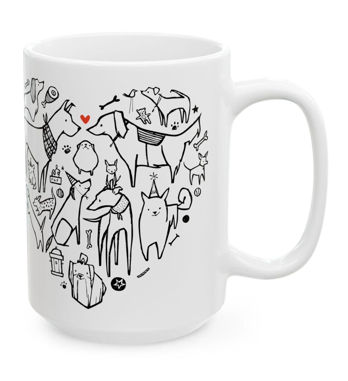 Dog Heart Ceramic Mug 15oz