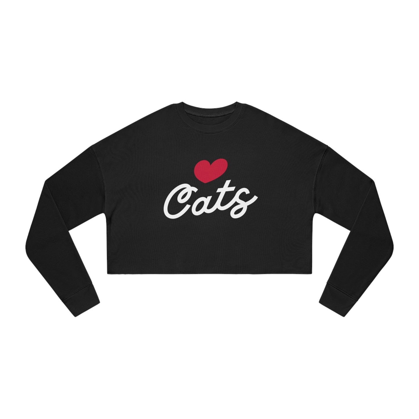 Love Cats Script Women's Cropped Sweatshirt