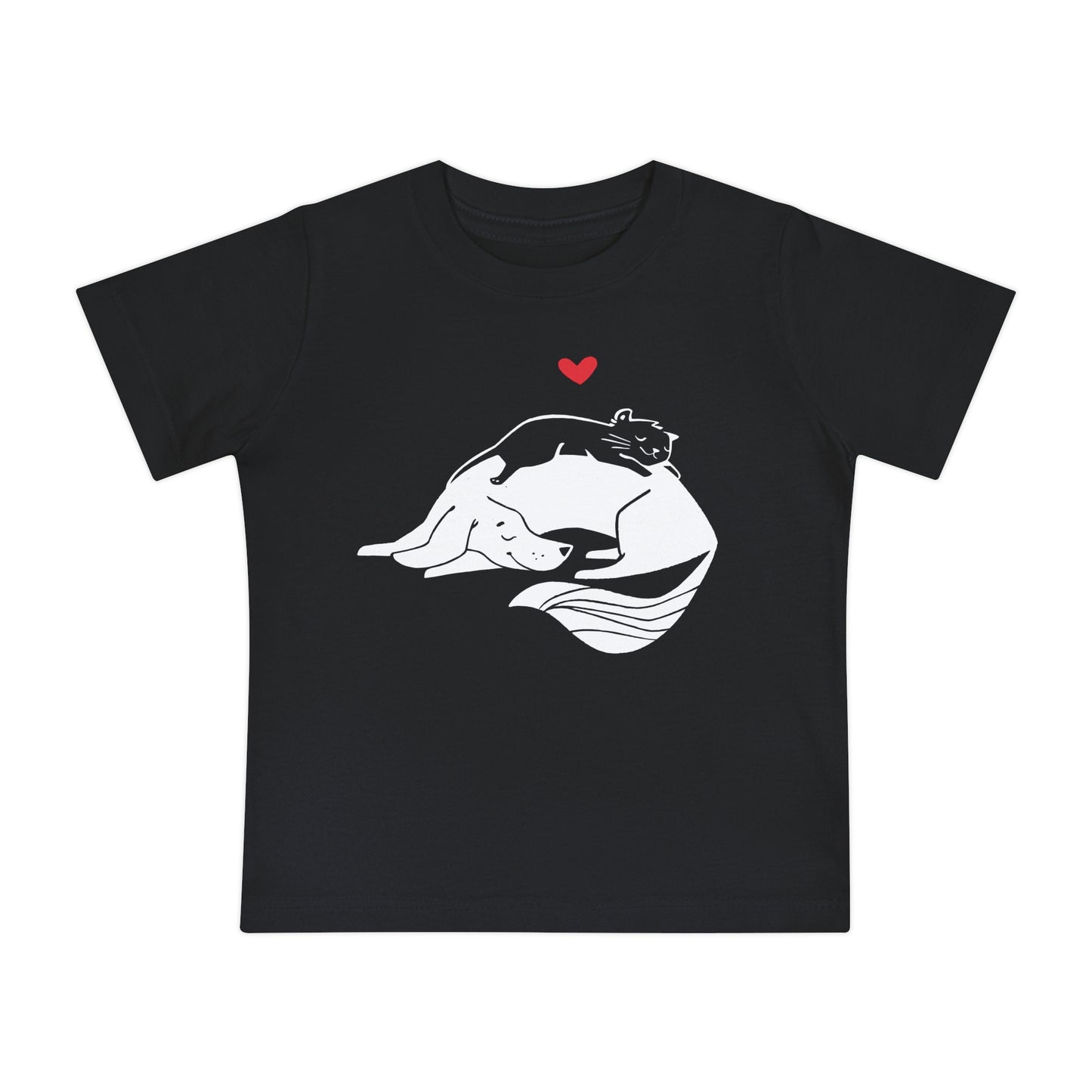 Dog & Cat Cuddling Baby Graphic Tee