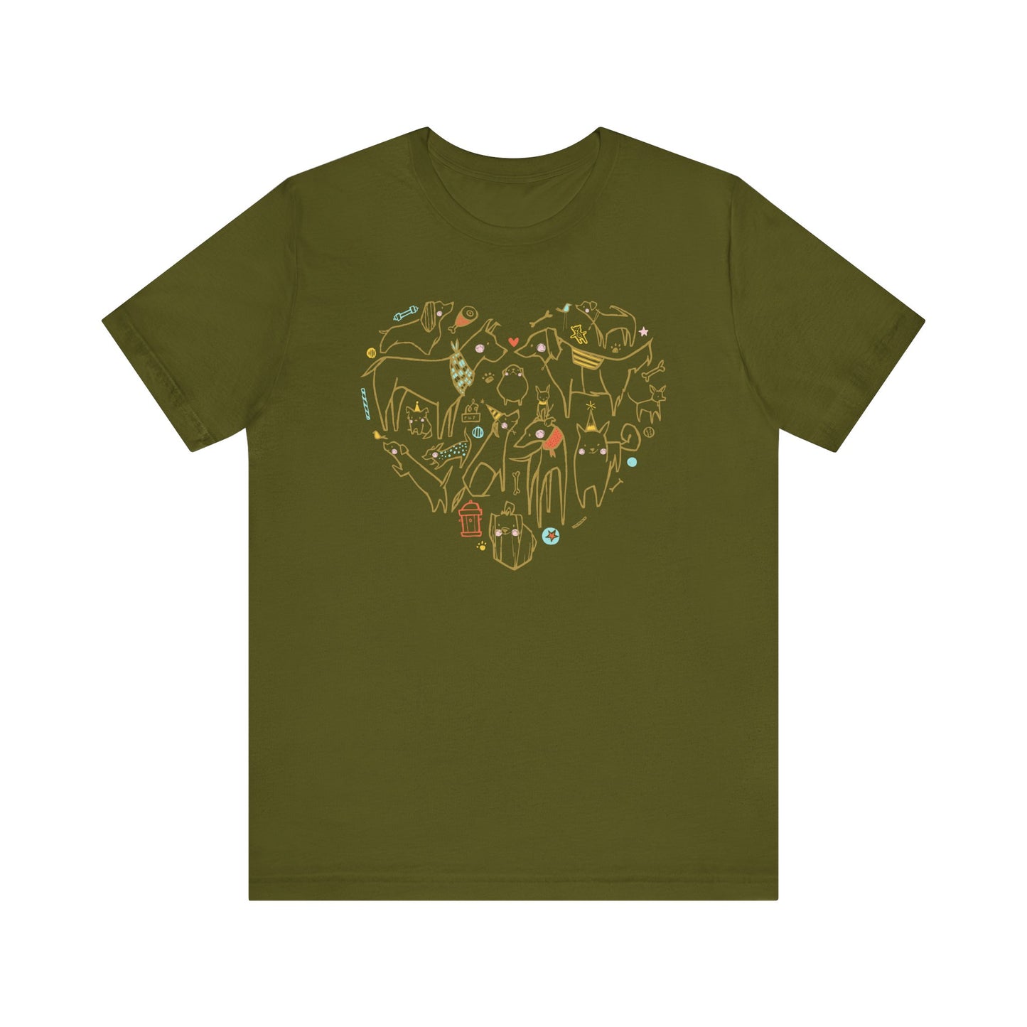 Colorful Dog Heart Tee — A Must-Have for Dog Lovers!