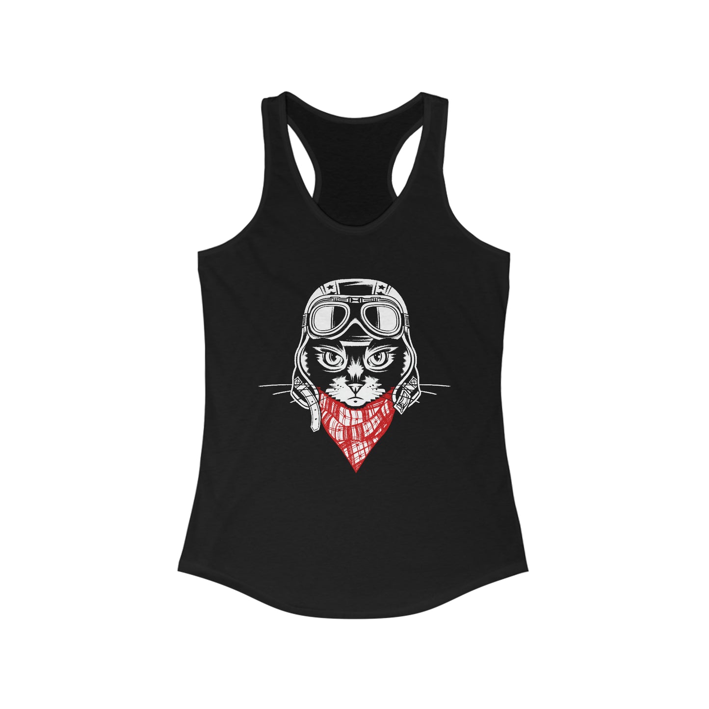 Motorcycle Cat Women's Racerback Tank Top