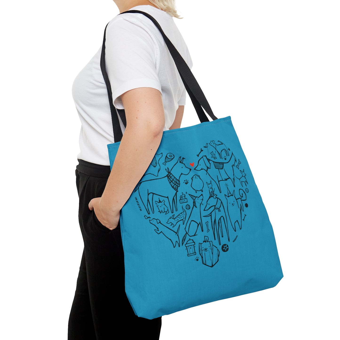 Blue Dog Heart Tote Bag
