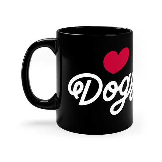 Love Dogs Script 11oz Black Mug