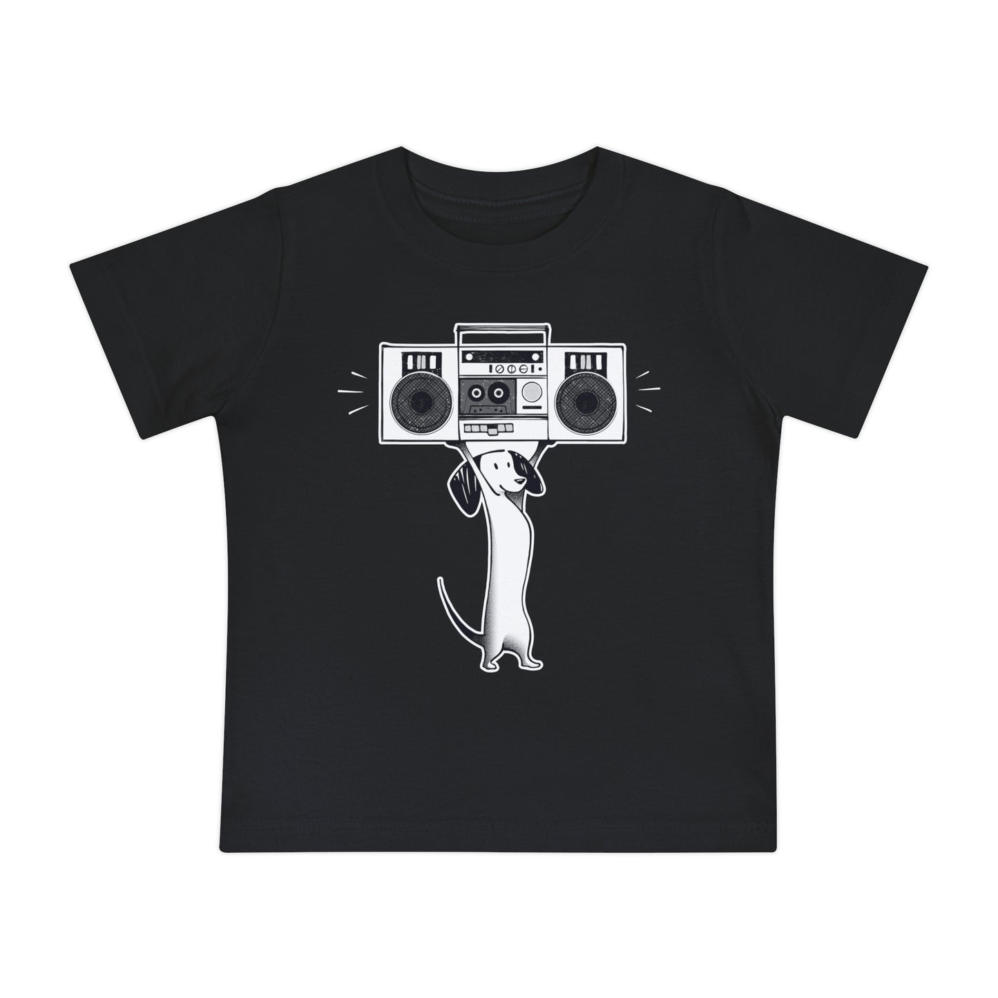 Boombox Dog Baby Graphic Tee