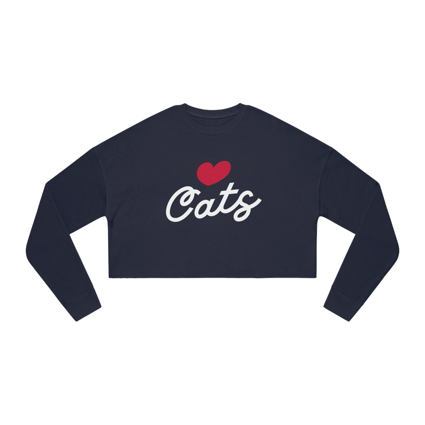 Love Cats Script Women's Cropped Sweatshirt