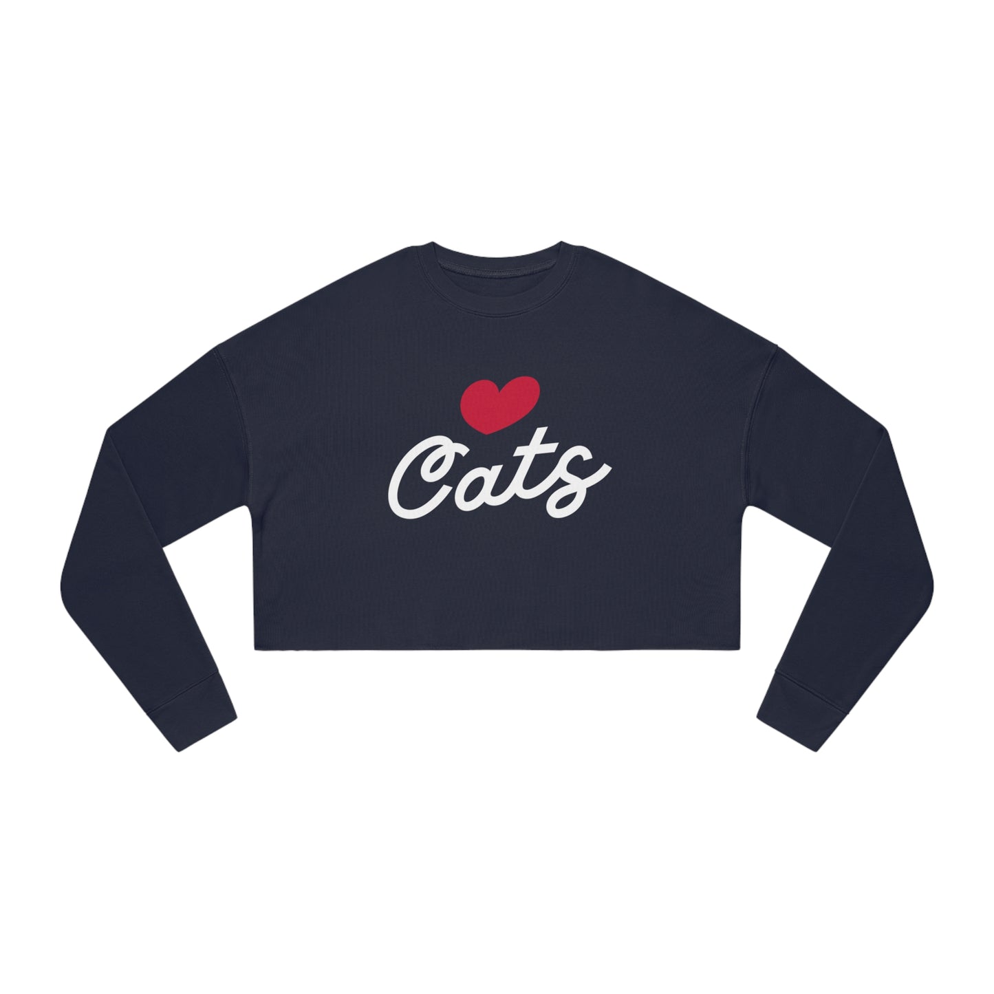 Love Cats Script Women's Cropped Sweatshirt