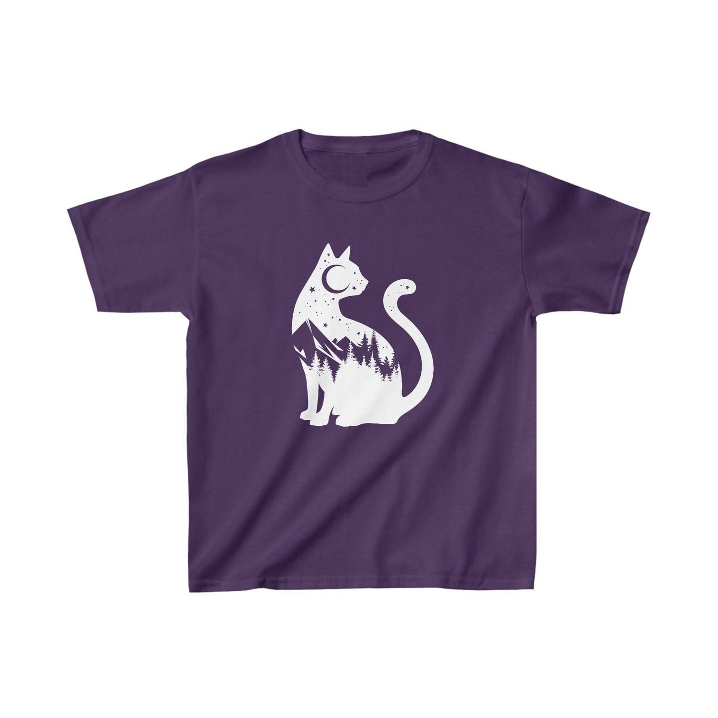 Roam Free in Style β Mountain Cat Kids' Heavy Cotton Tee!