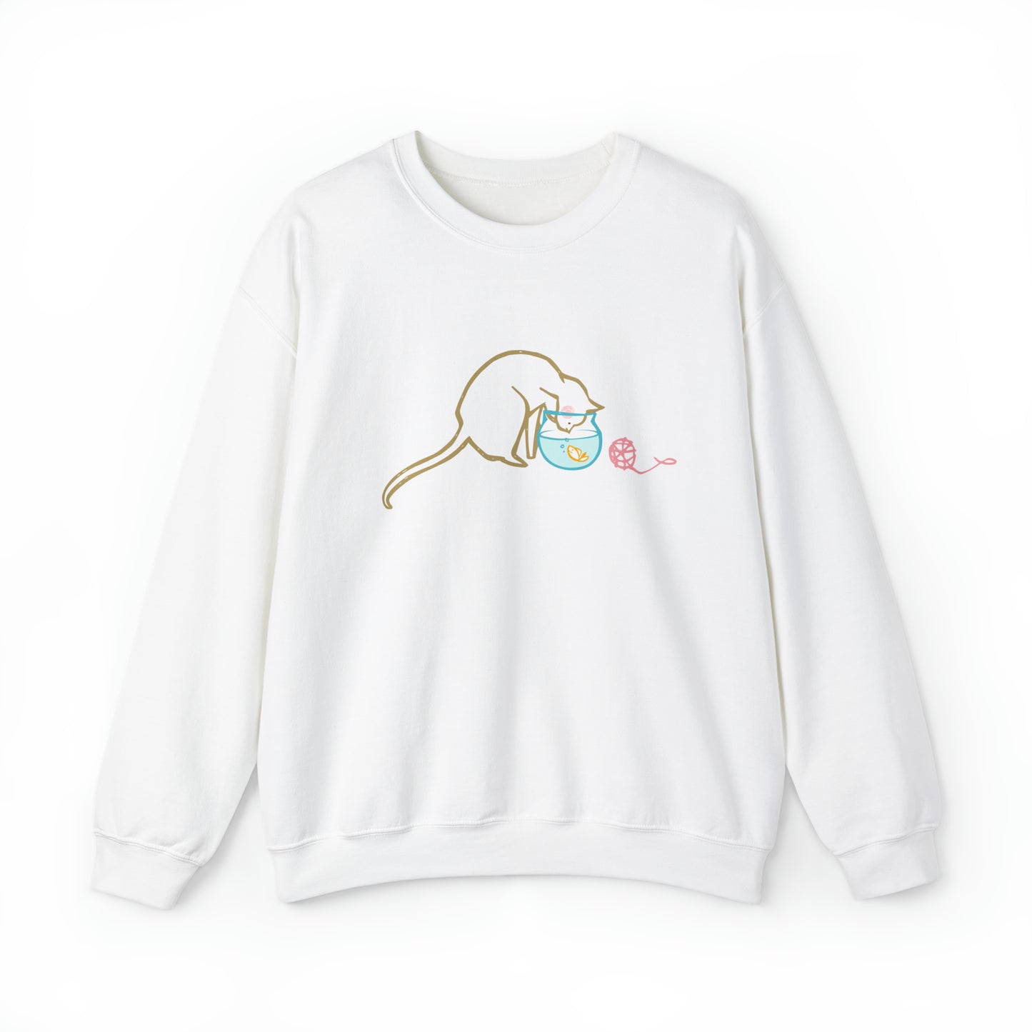 Cat & Fishbowl Women's Heavy Blend Crewneck Sweatshirt