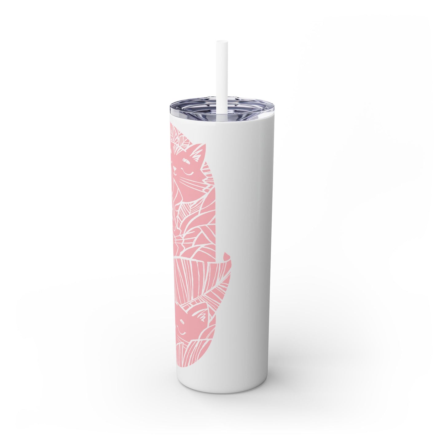 Jungle Cats Skinny Tumbler with Straw, 20oz