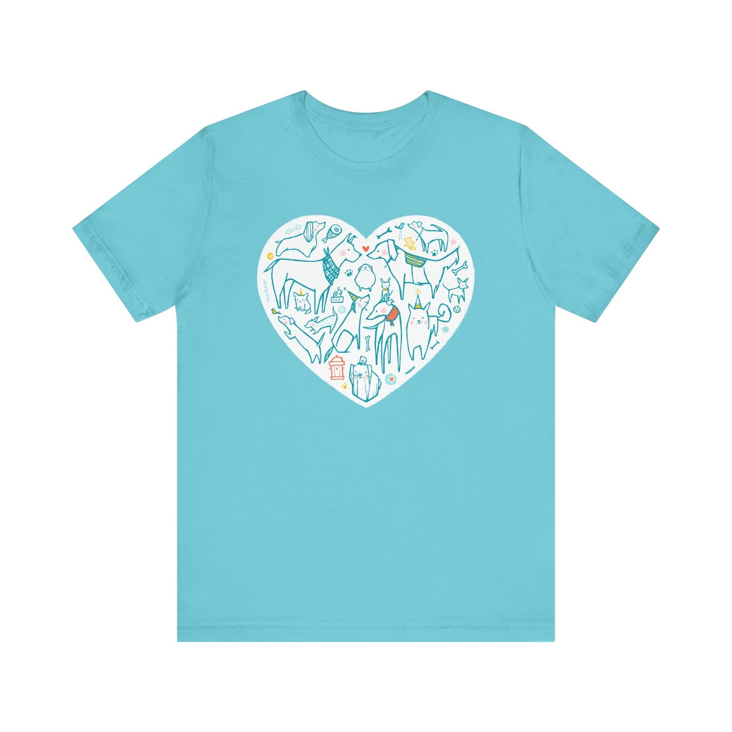 Colorful Dog Heart Tee — A Must-Have for Dog Lovers!