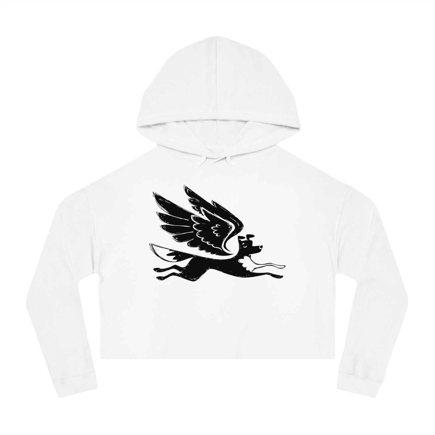 Angel Dog Women's Cropped Hooded Sweatshirt