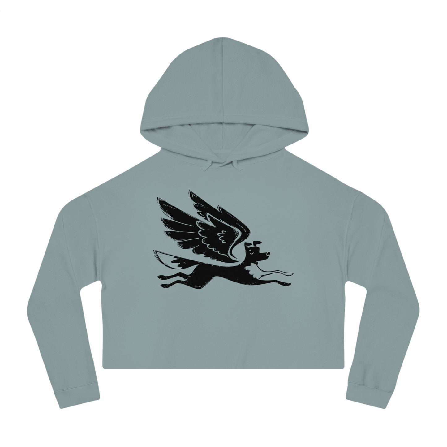 Angel Dog Women's Cropped Hooded Sweatshirt