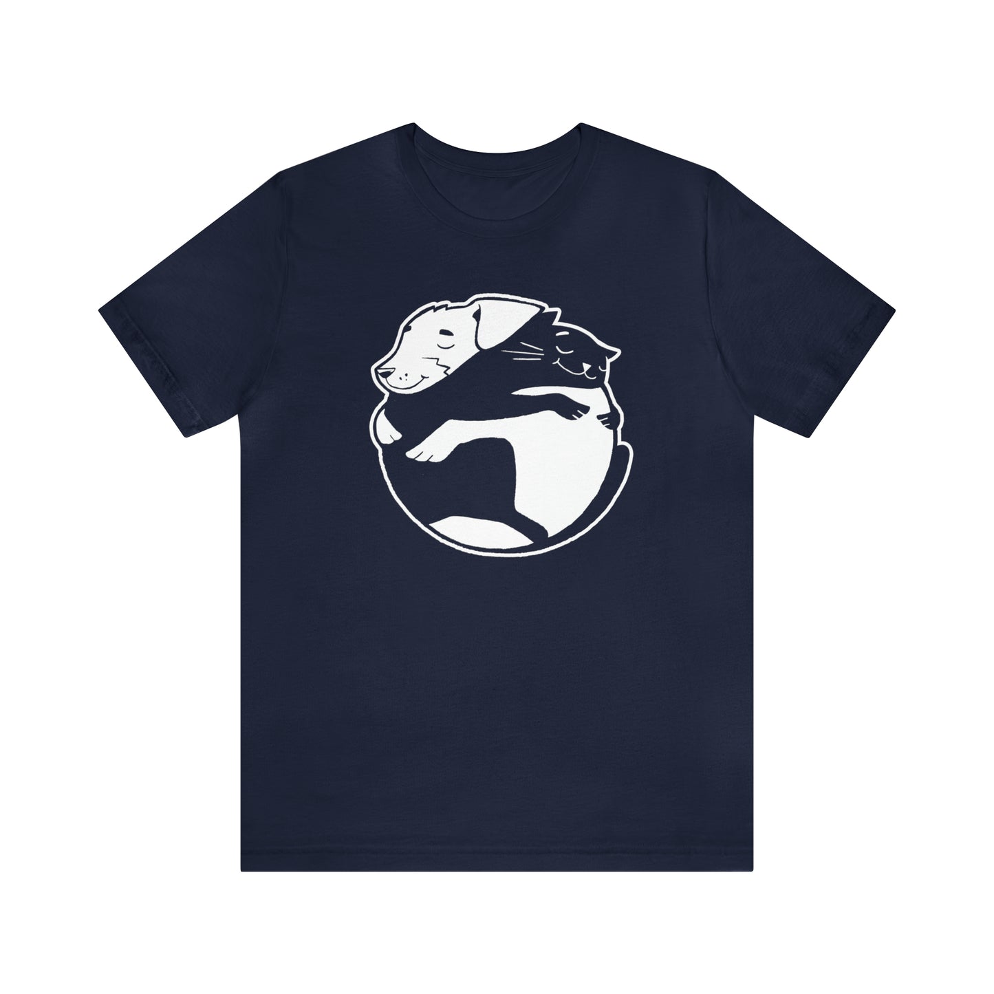 Dog & Cat Hugging Men's Graphic Tee