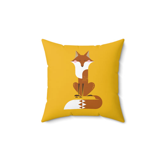 Sitting Fox Spun Polyester Square Pillow