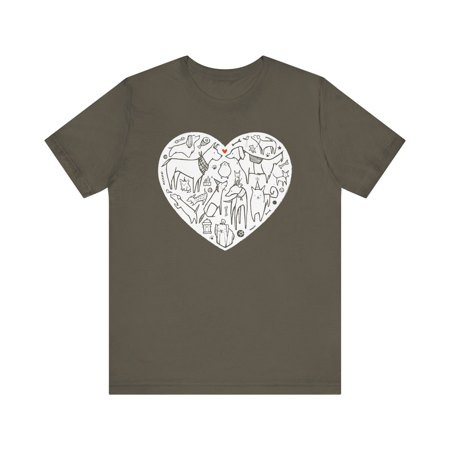 Colorful Dog Heart Tee — A Must-Have for Dog Lovers!