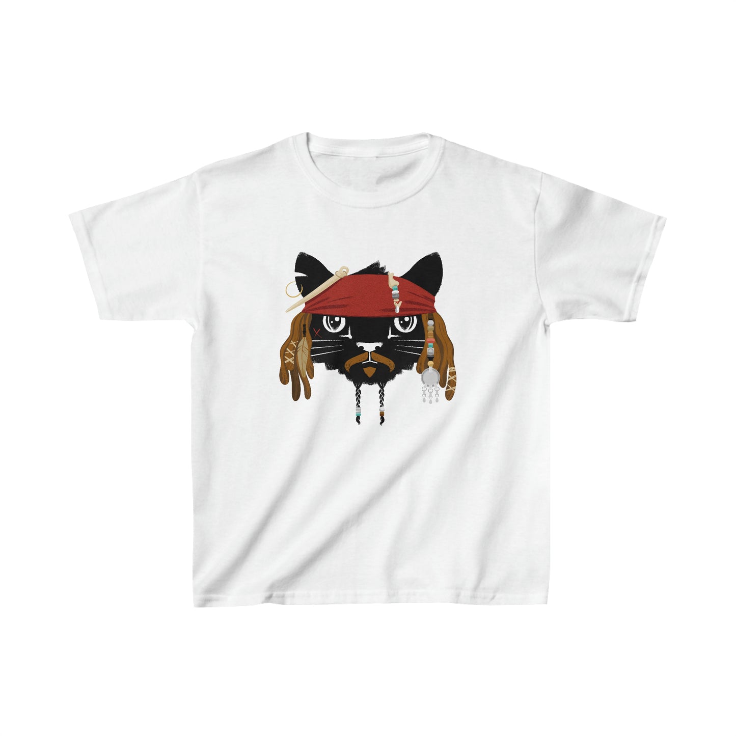 Pirate Cat Kids Heavy Cotton Graphic Tee