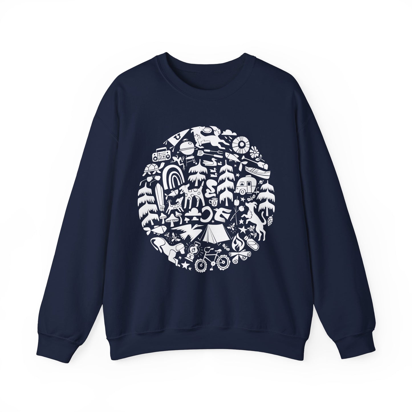 Camping Dogs Women's Heavy Blend Crewneck Sweatshirt