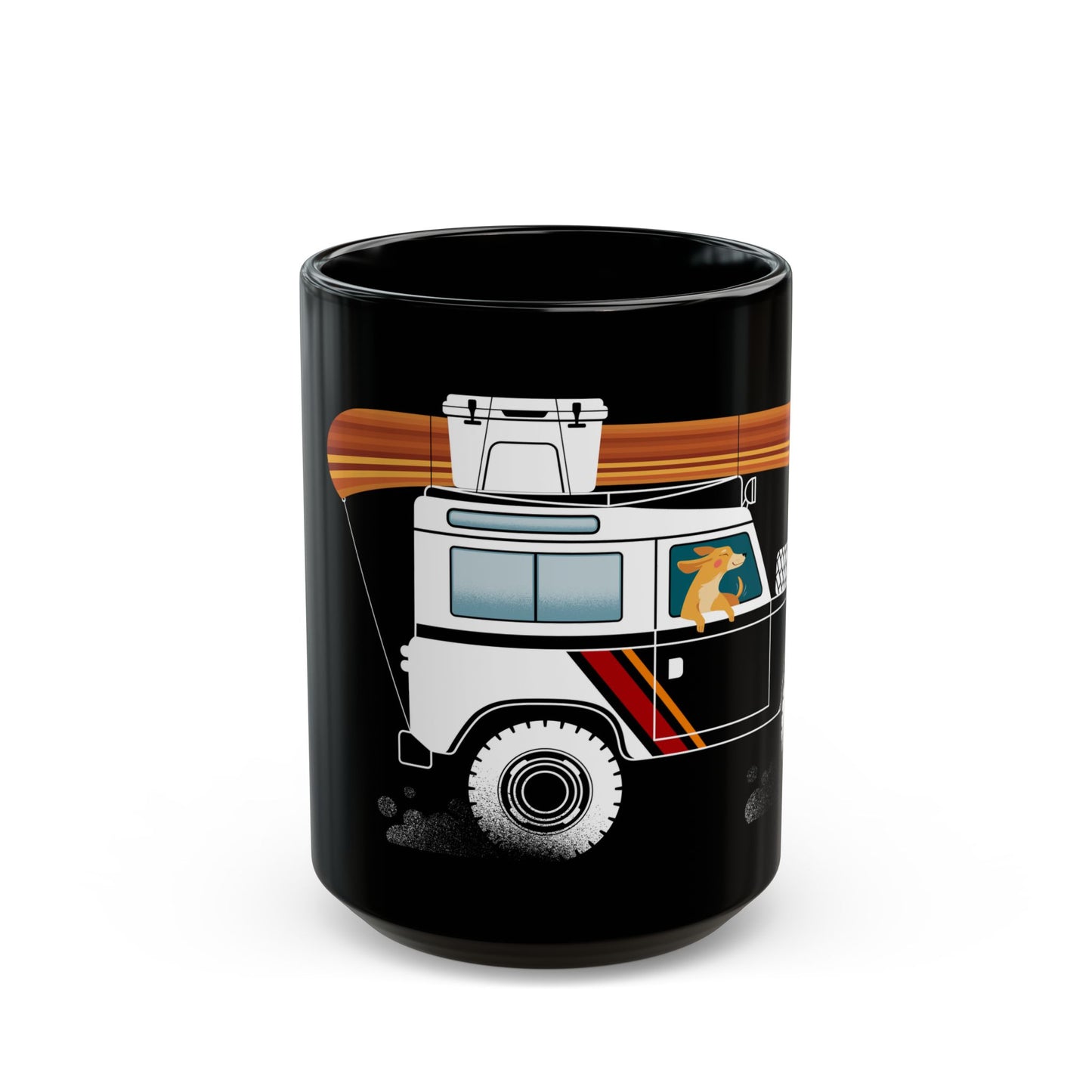 Camping Dog 15oz Black Mug