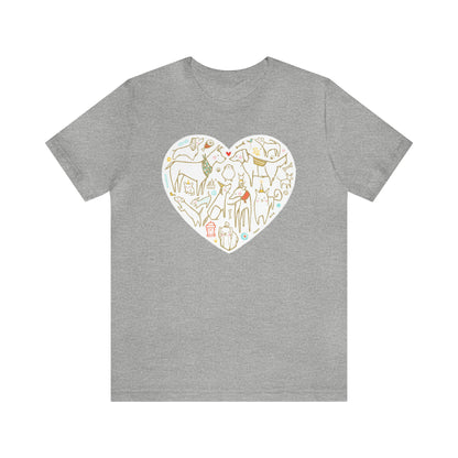 Colorful Dog Heart Graphic Tee