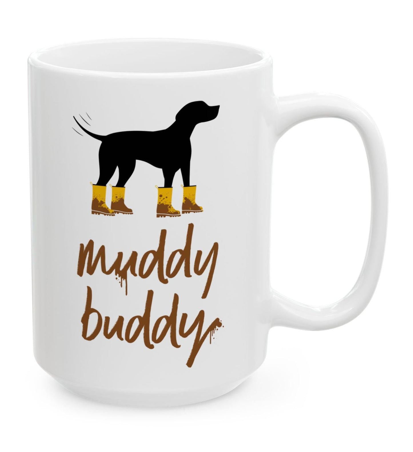 Muddy Buddy Yellow Boots Ceramic Mug 15oz