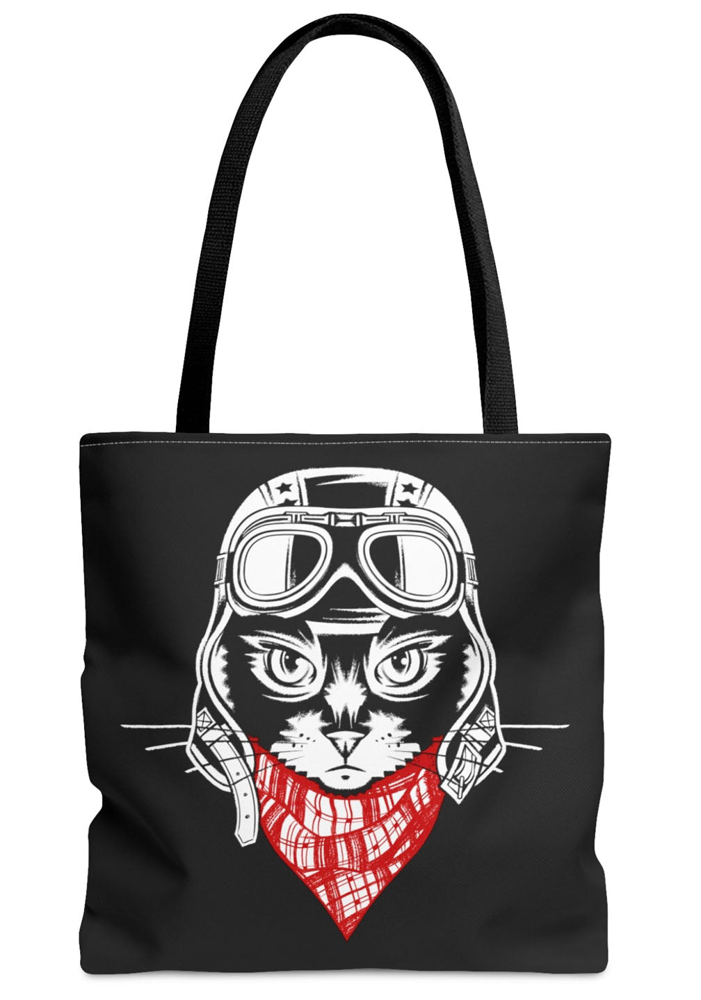 Black Motorcycle Cat Tote Bag