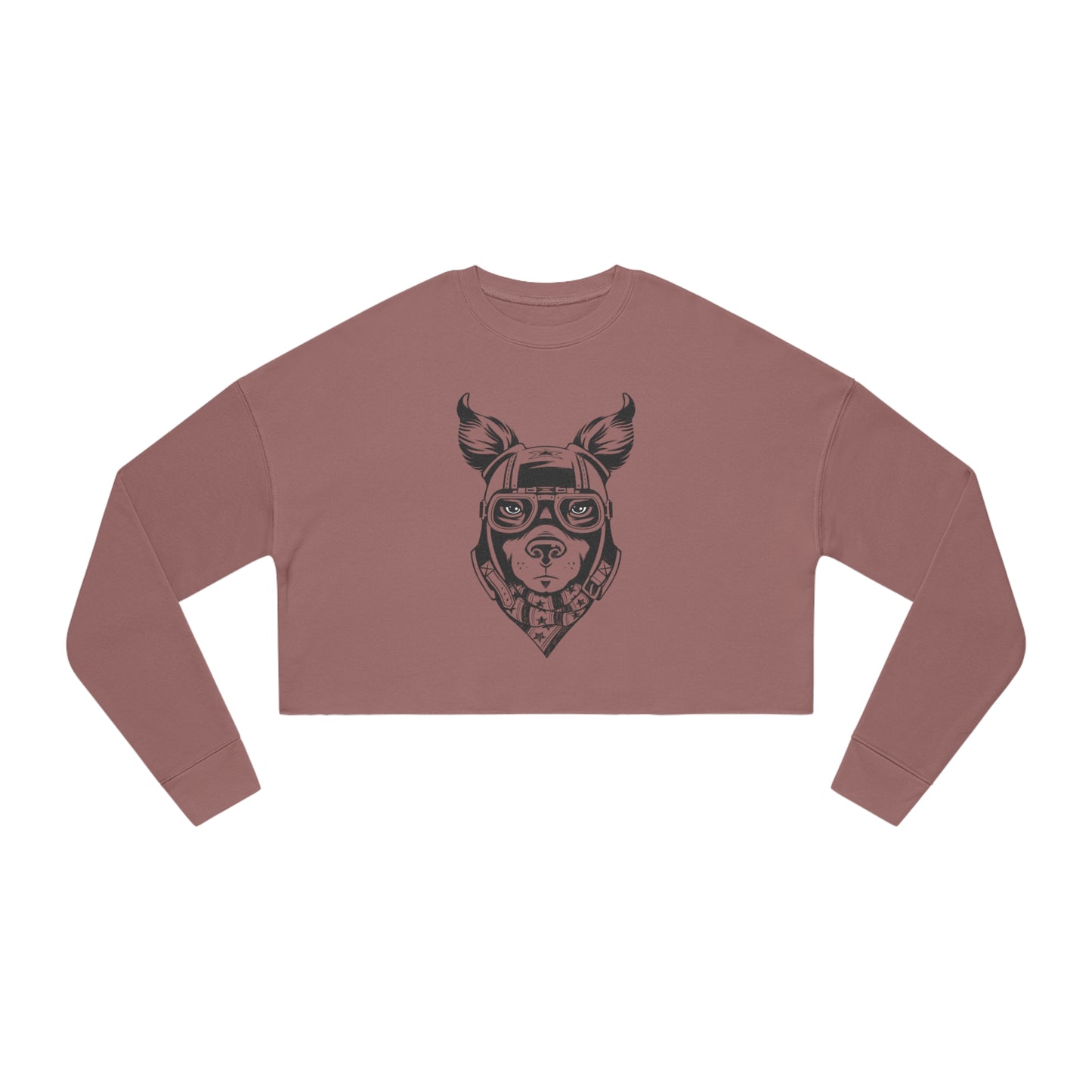 Motorcycle Dog Women's Cropped Sweatshirt
