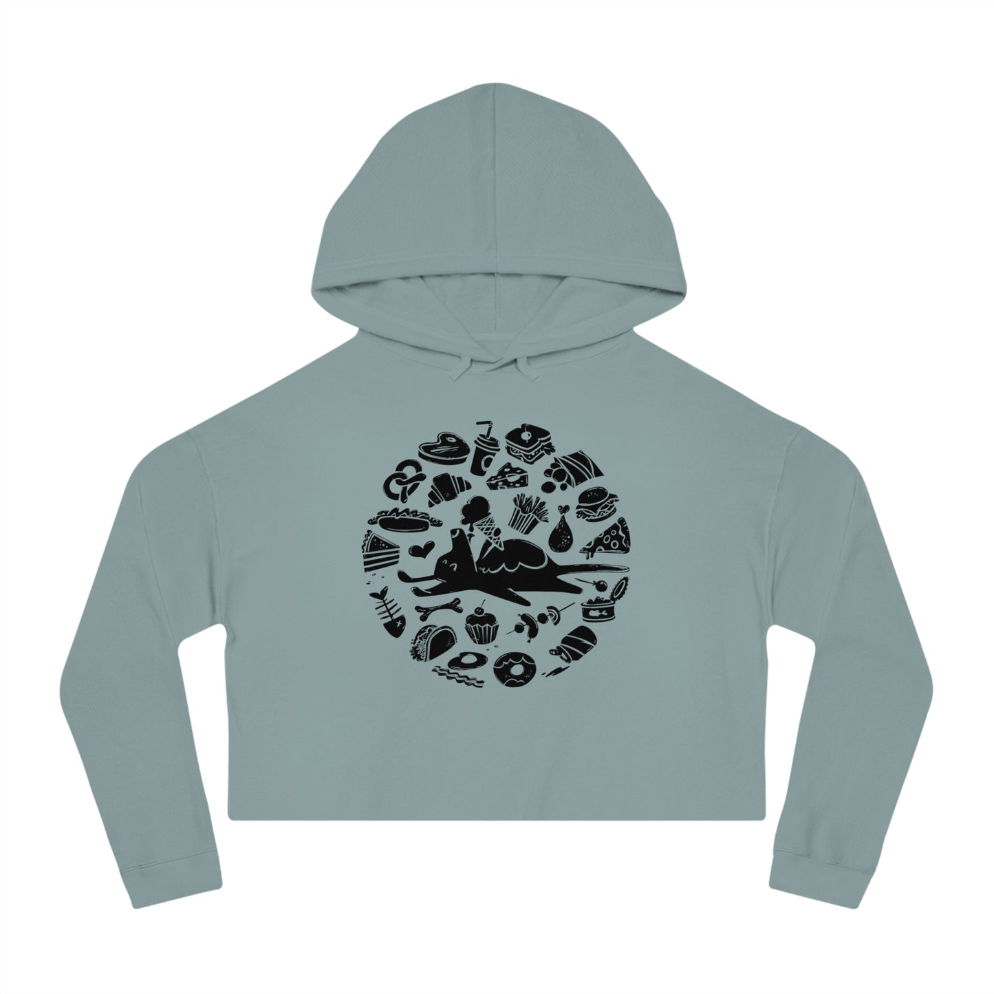 All Food is Dog Food Women's Cropped Hooded Sweatshirt