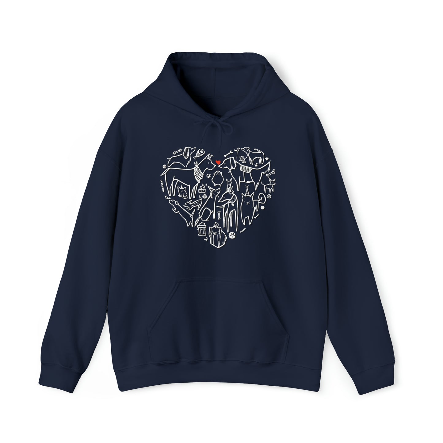 Dog Heart Hooded Sweatshirt