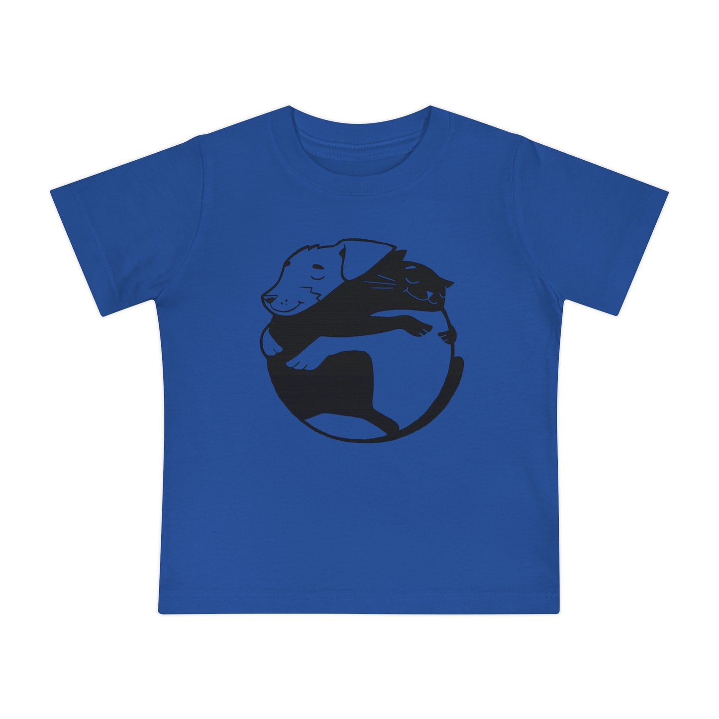 Dog & Cat Hugging Baby Graphic Tee