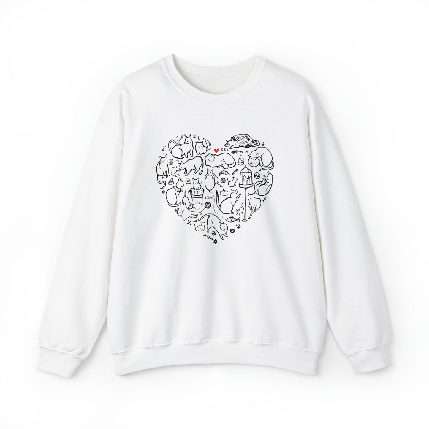 Cat Heart Women's Heavy Blend Crewneck Sweatshirt