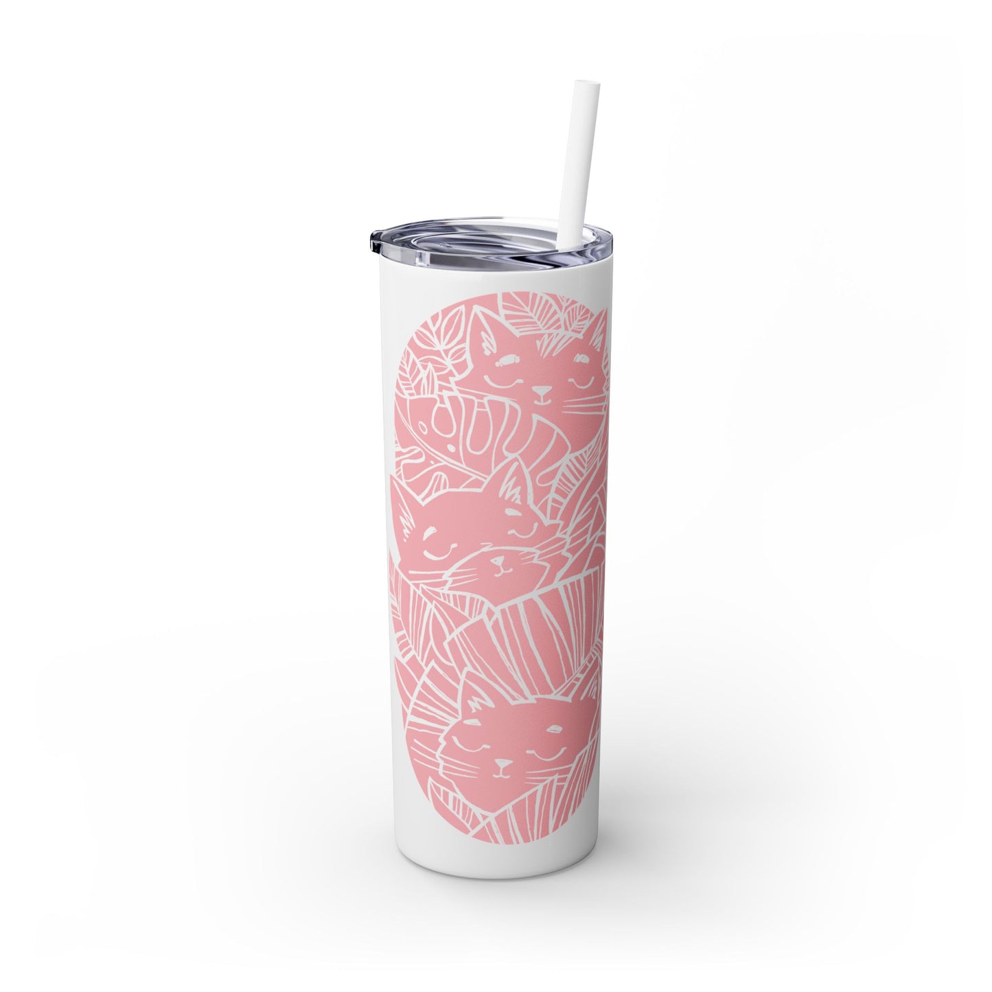 Jungle Cats Skinny Tumbler with Straw, 20oz