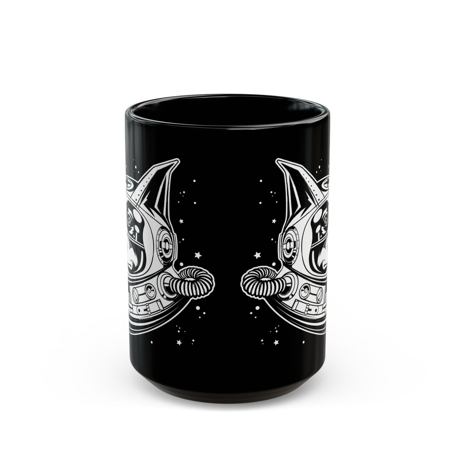 Space Dog 15oz Black Mug