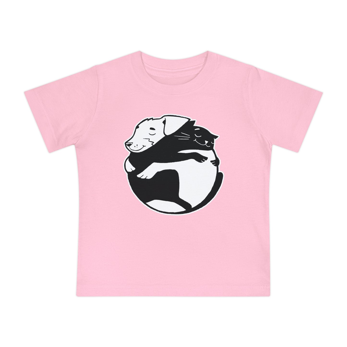 Dog & Cat Hugging Baby Graphic Tee