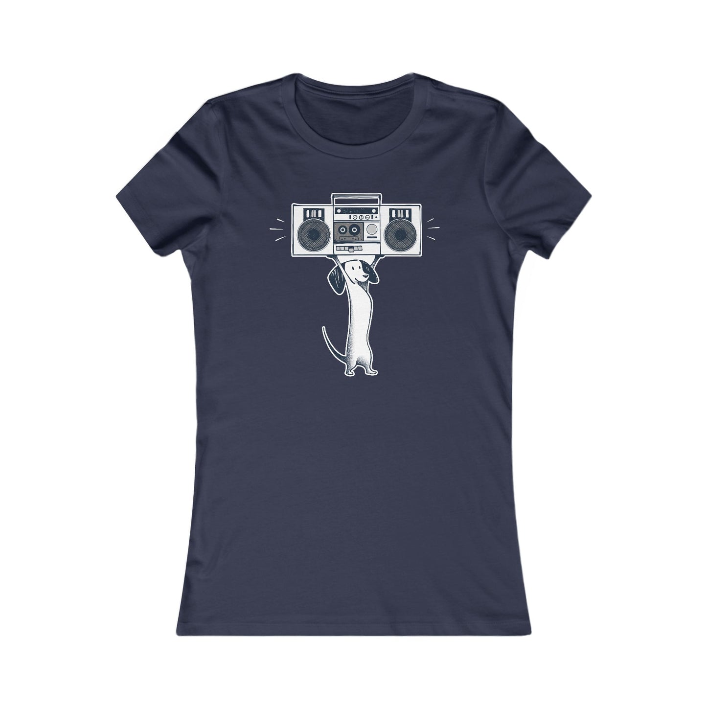 Boombox Dog Women's Fitted Tee