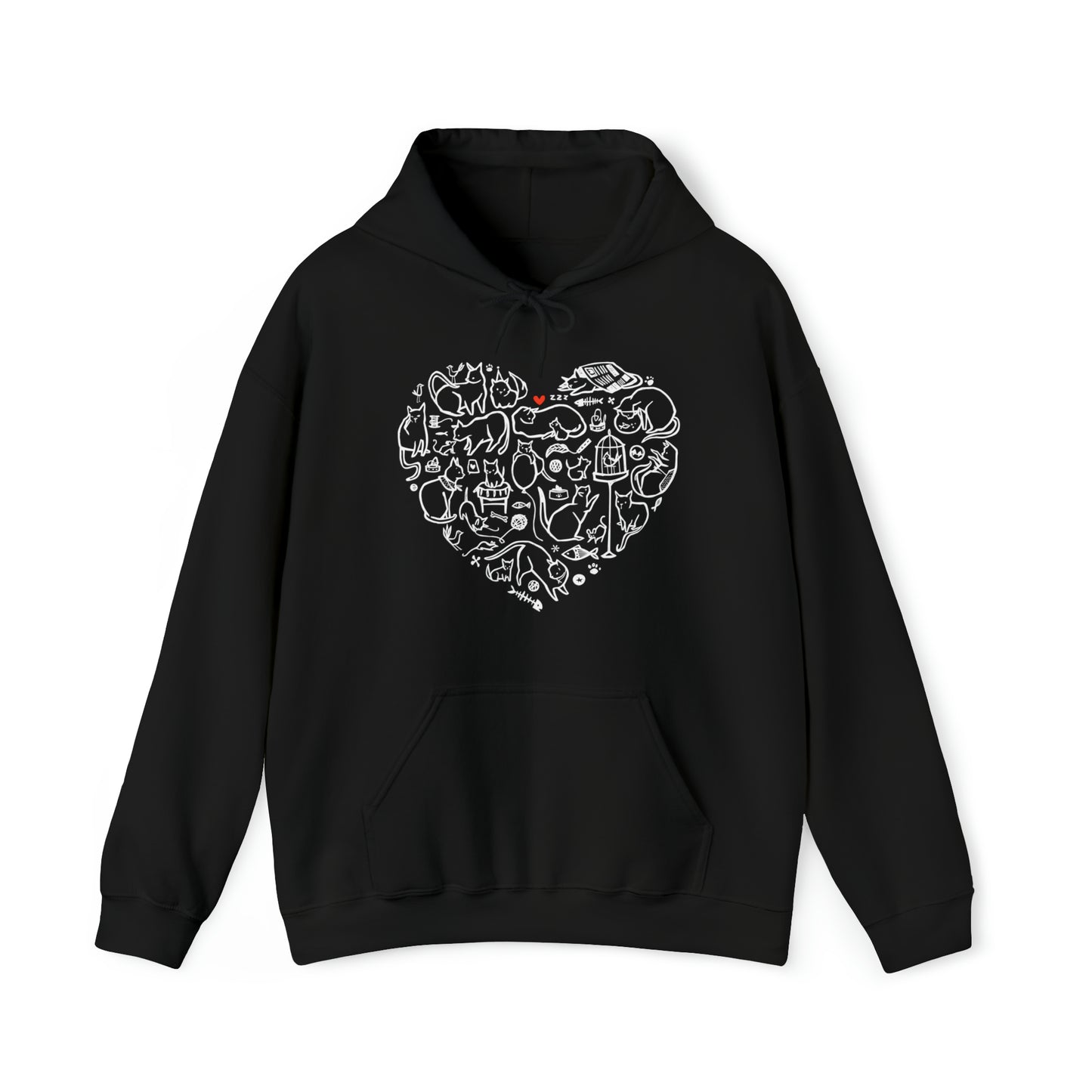 Cat Heart Women's Hooded Sweatshirt