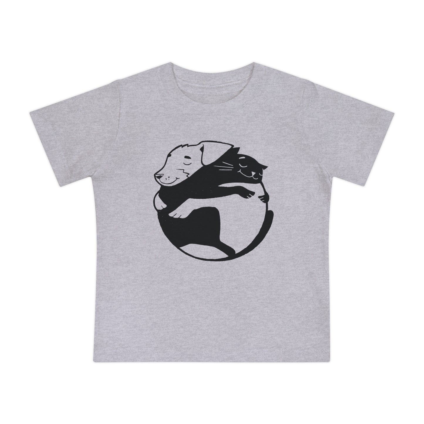 Dog & Cat Hugging Baby Graphic Tee