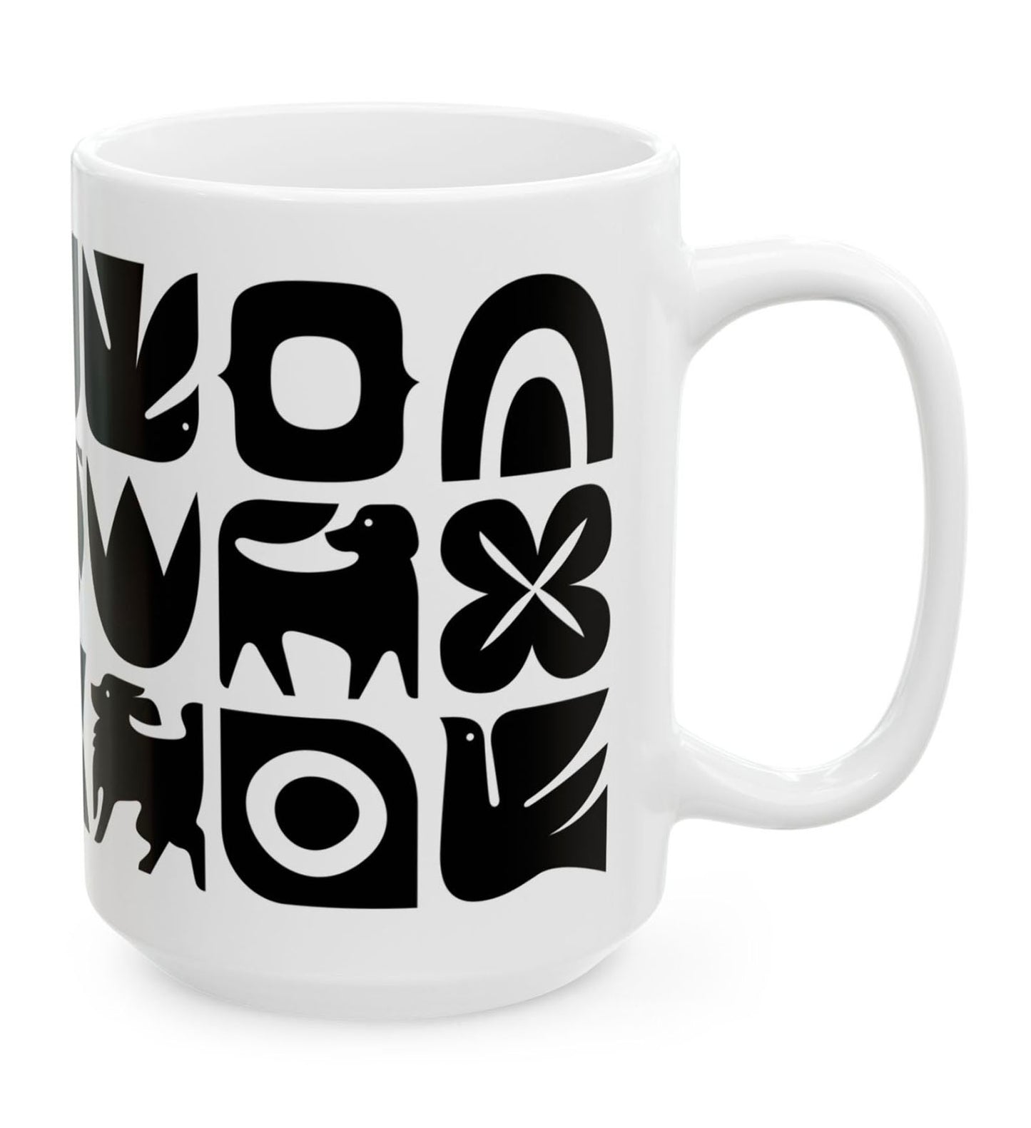 Dogs and Squirrels Ceramic Mug 15oz