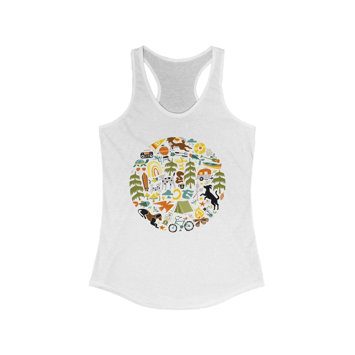 Camping Dogs Women's Racerback Tank Top