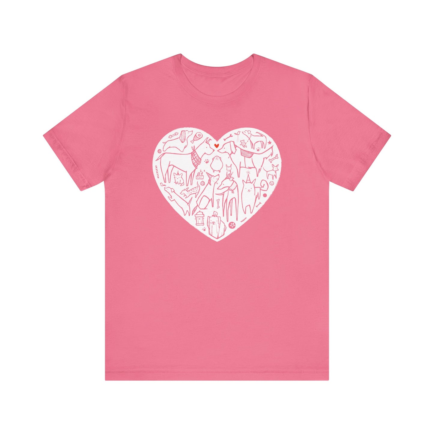 Colorful Dog Heart Tee — A Must-Have for Dog Lovers!