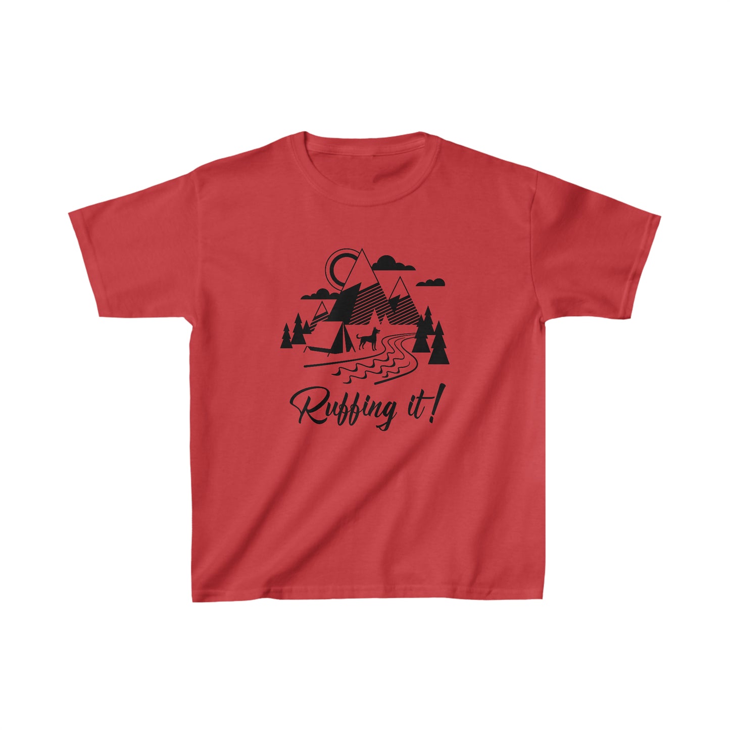 Cozy Camp Vibes: Ruffing It Kids' Graphic Tee!