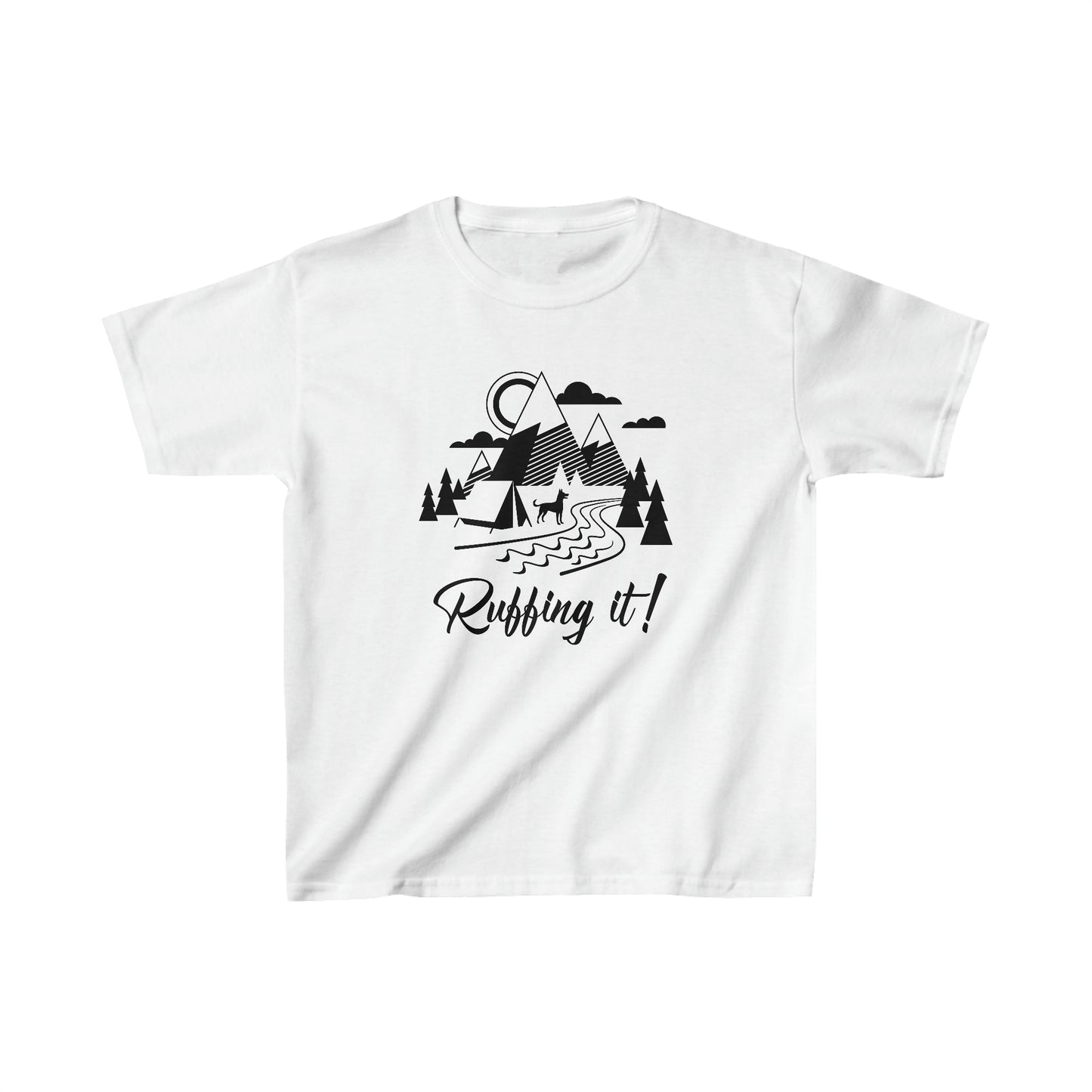 Cozy Camp Vibes: Ruffing It Kids' Graphic Tee!