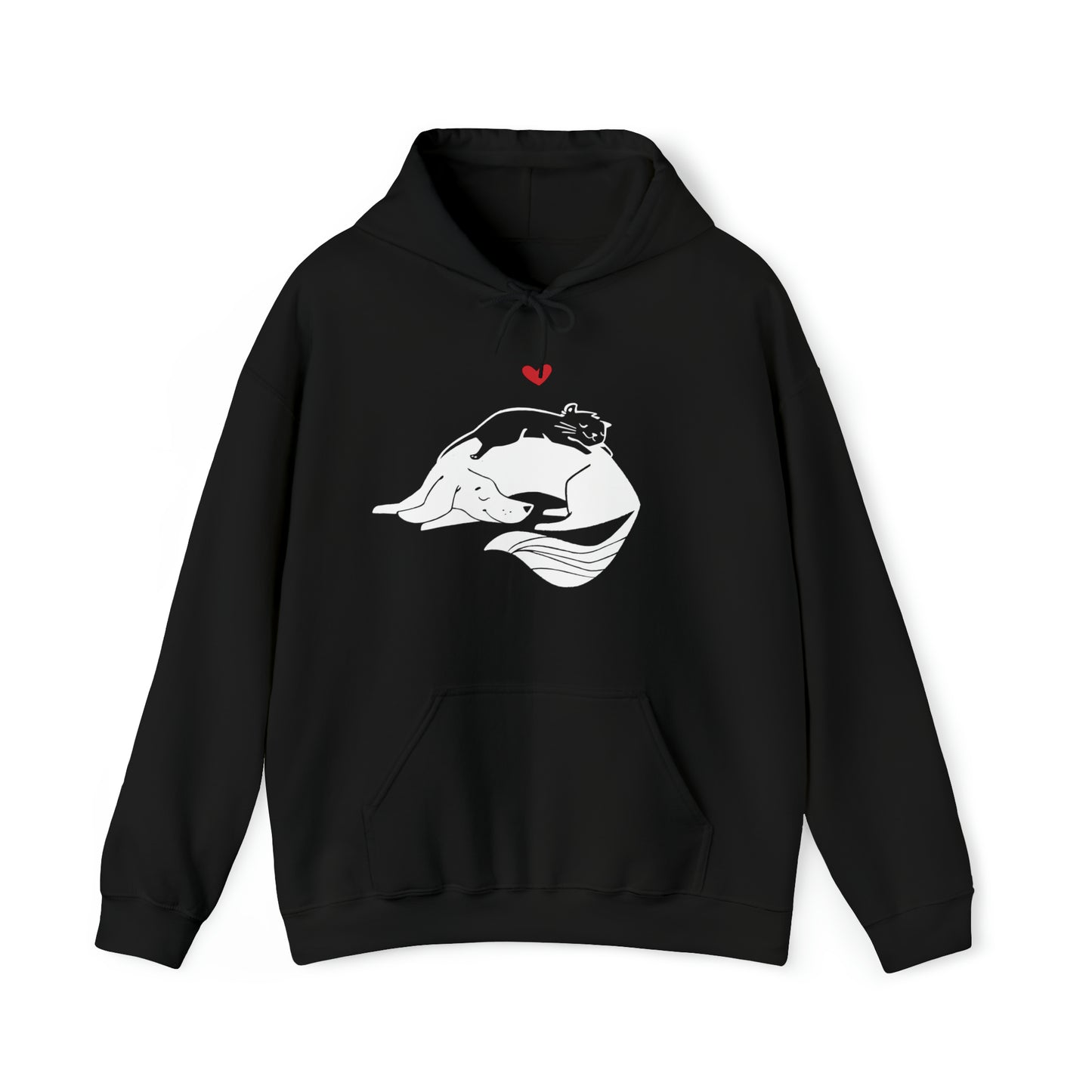 Dog & Cat Cuddling Women's Hooded Sweatshirt