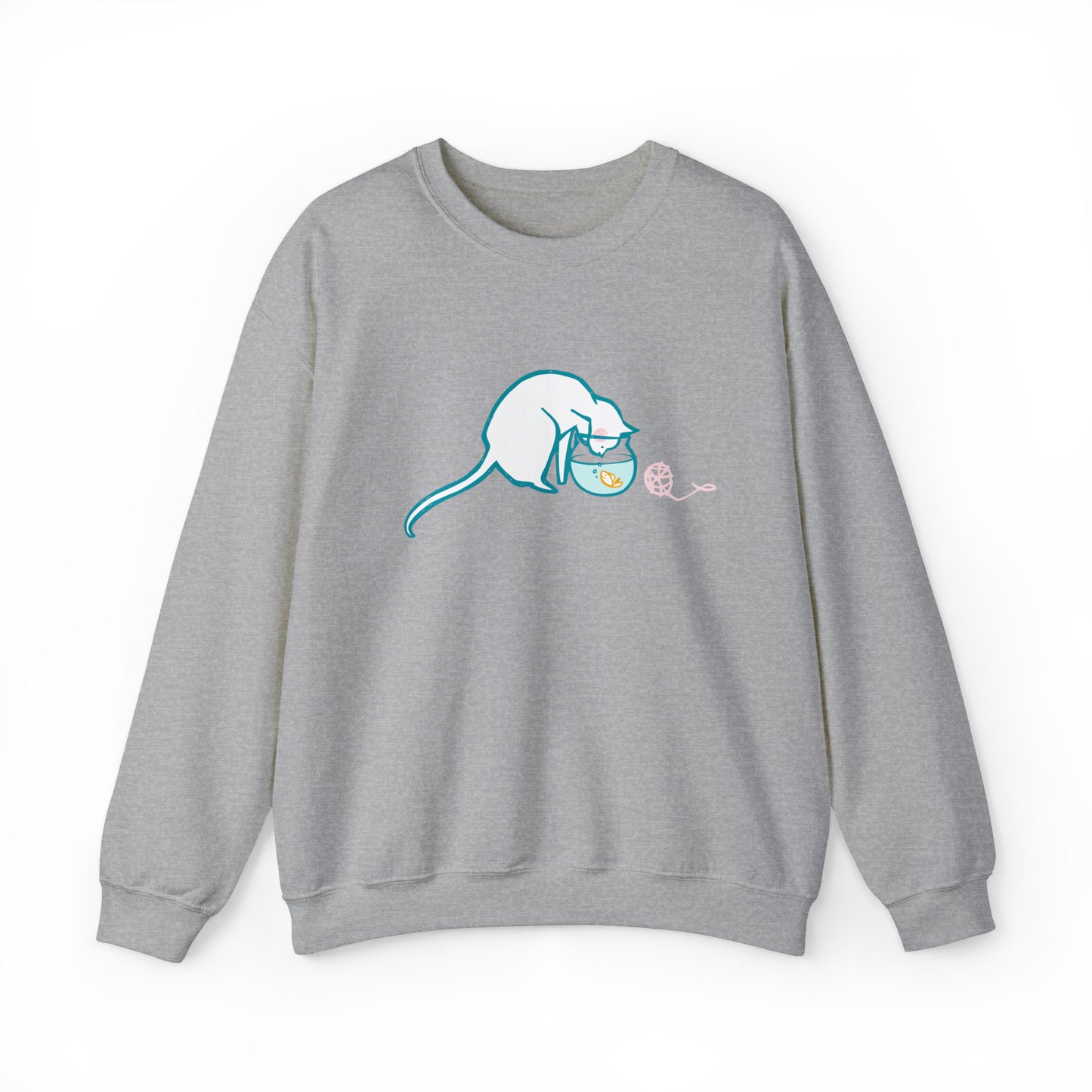 Cat & Fishbowl Women's Heavy Blend Crewneck Sweatshirt