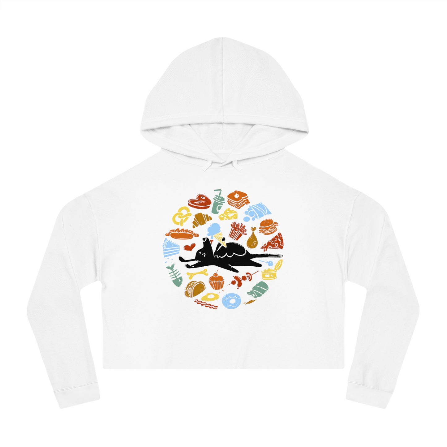 All Food is Dog Food Women's Cropped Hooded Sweatshirt